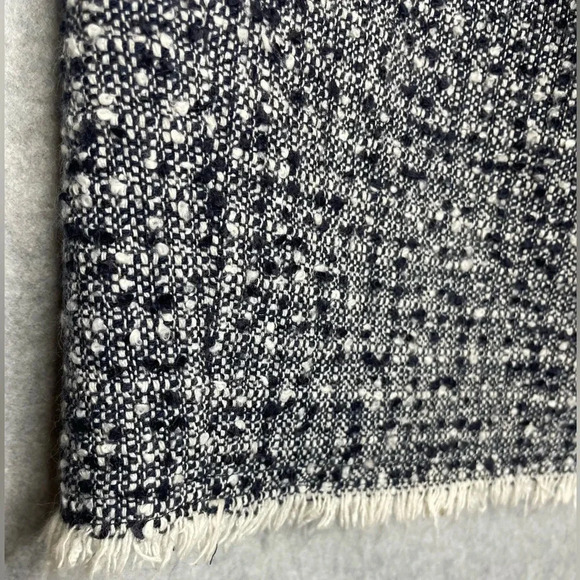 L.K. Bennett London Navy Blue/White Tweed Fringe Lined Midi Skirt - Picture 2 of 7